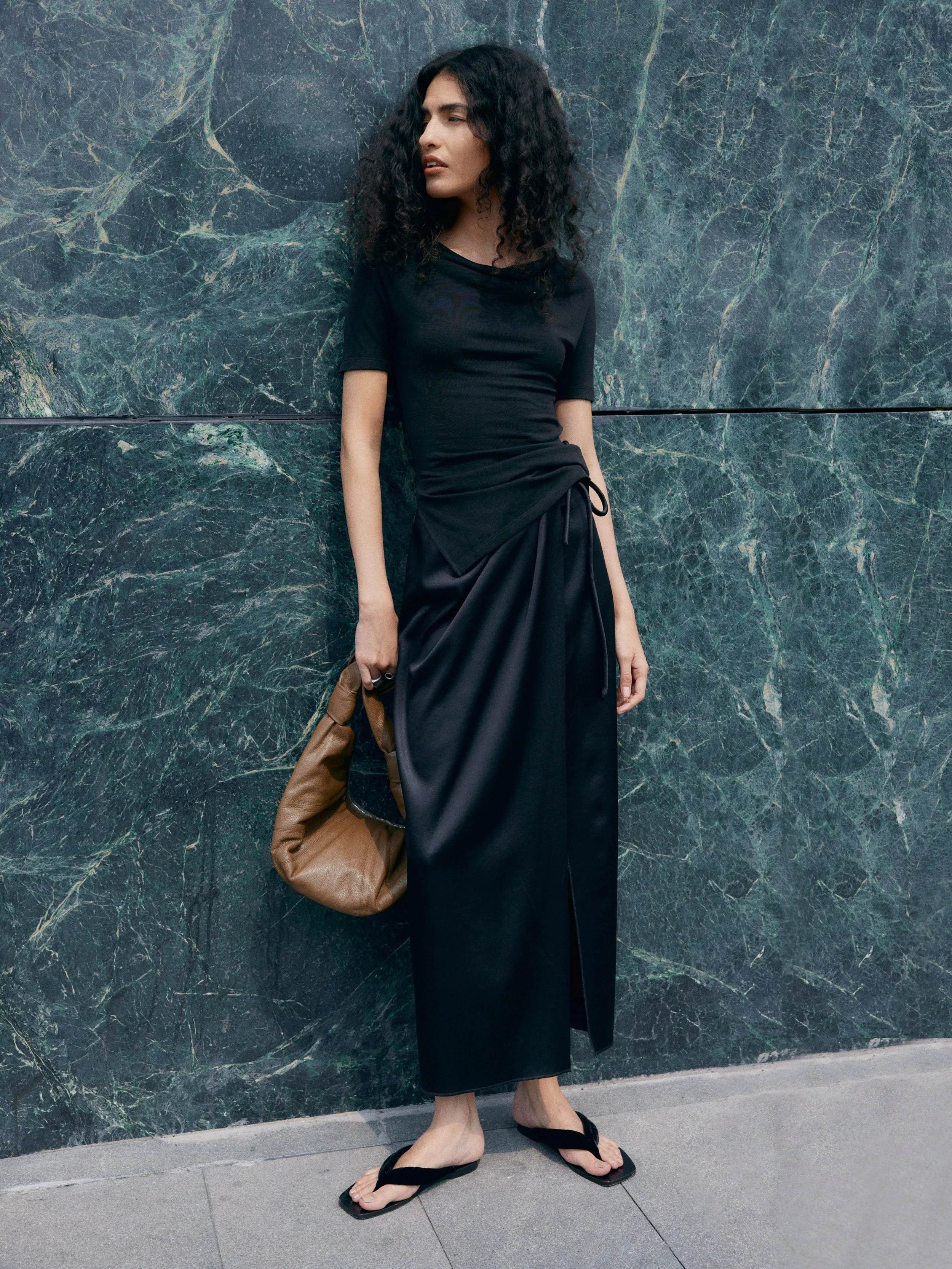 Elegant Satin Wrap Skirt