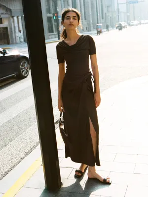 Elegant Satin Wrap Skirt