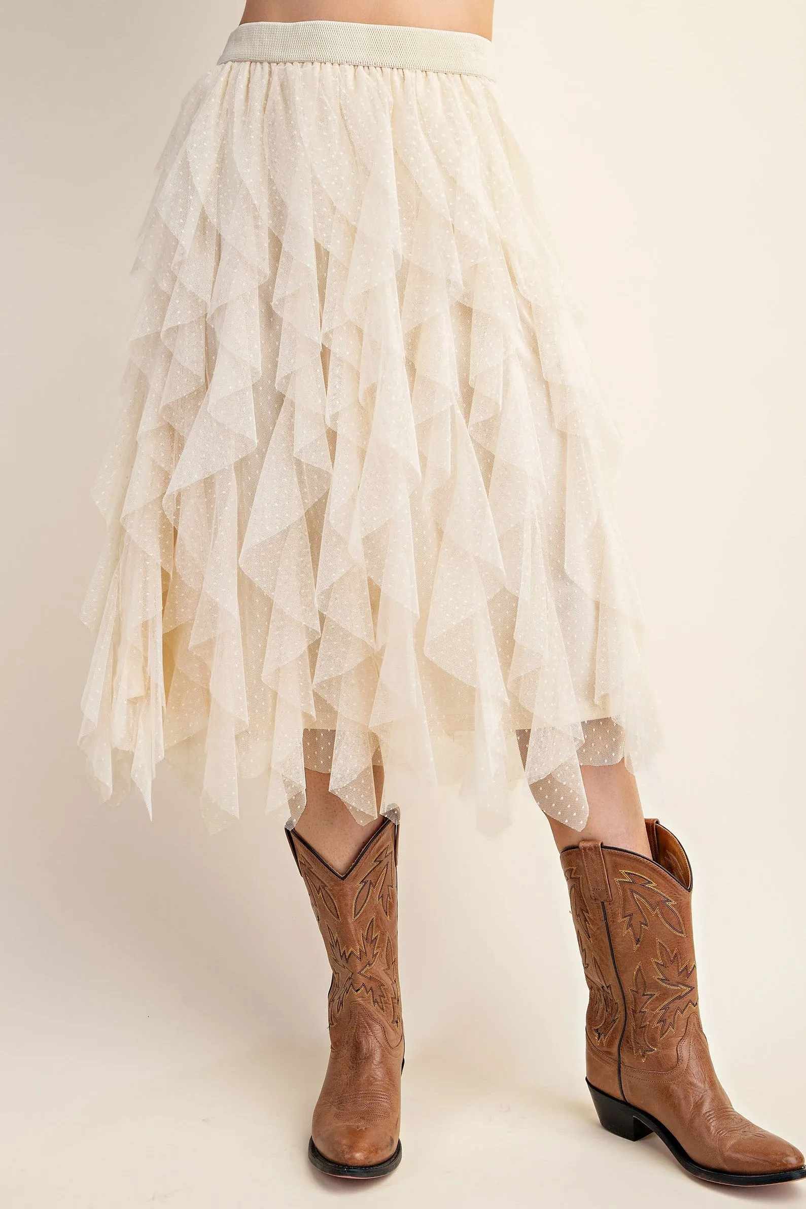 Embellished Tulle Layered Midi Skirts TA2011