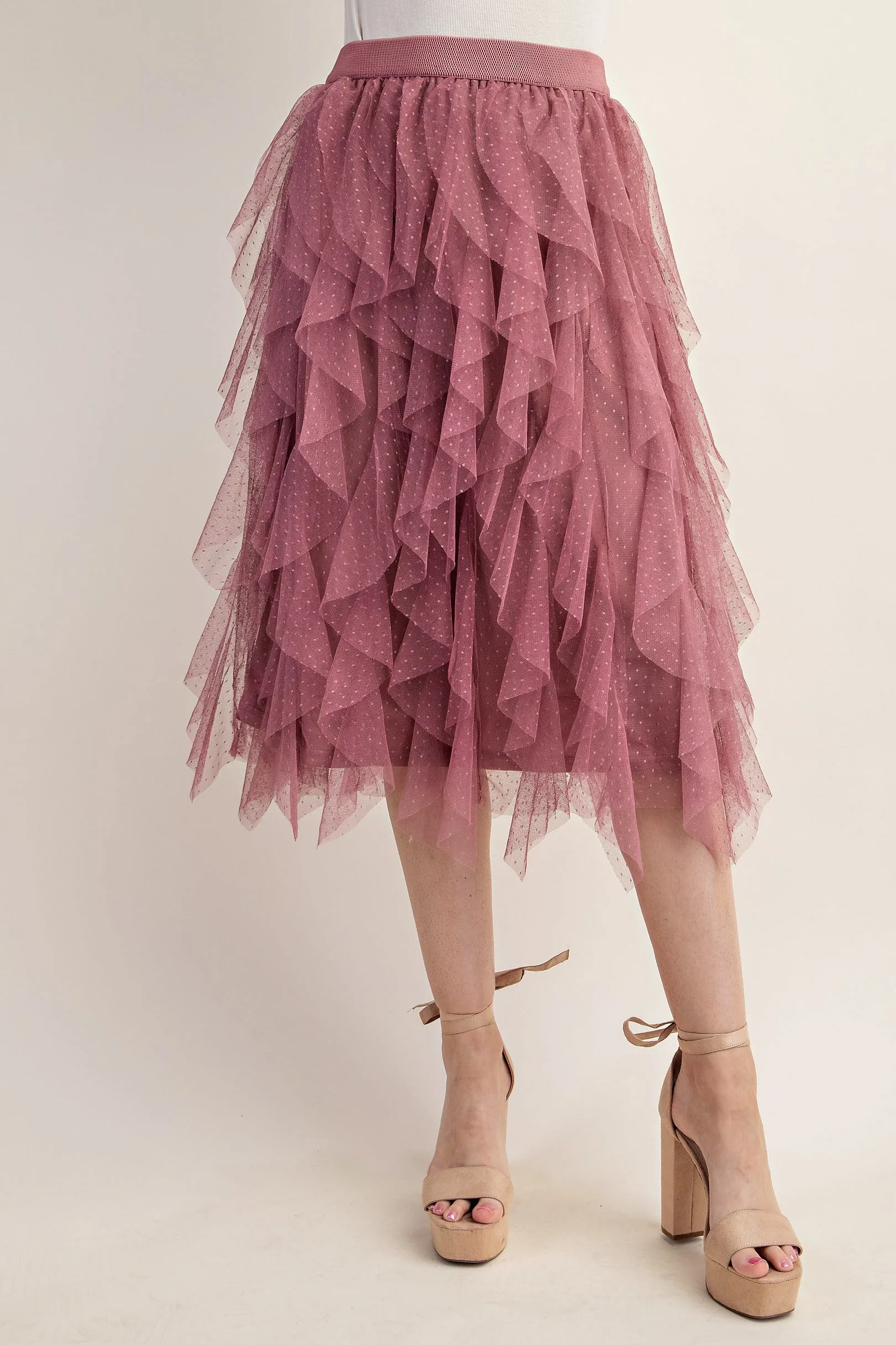 Embellished Tulle Layered Midi Skirts TA2011
