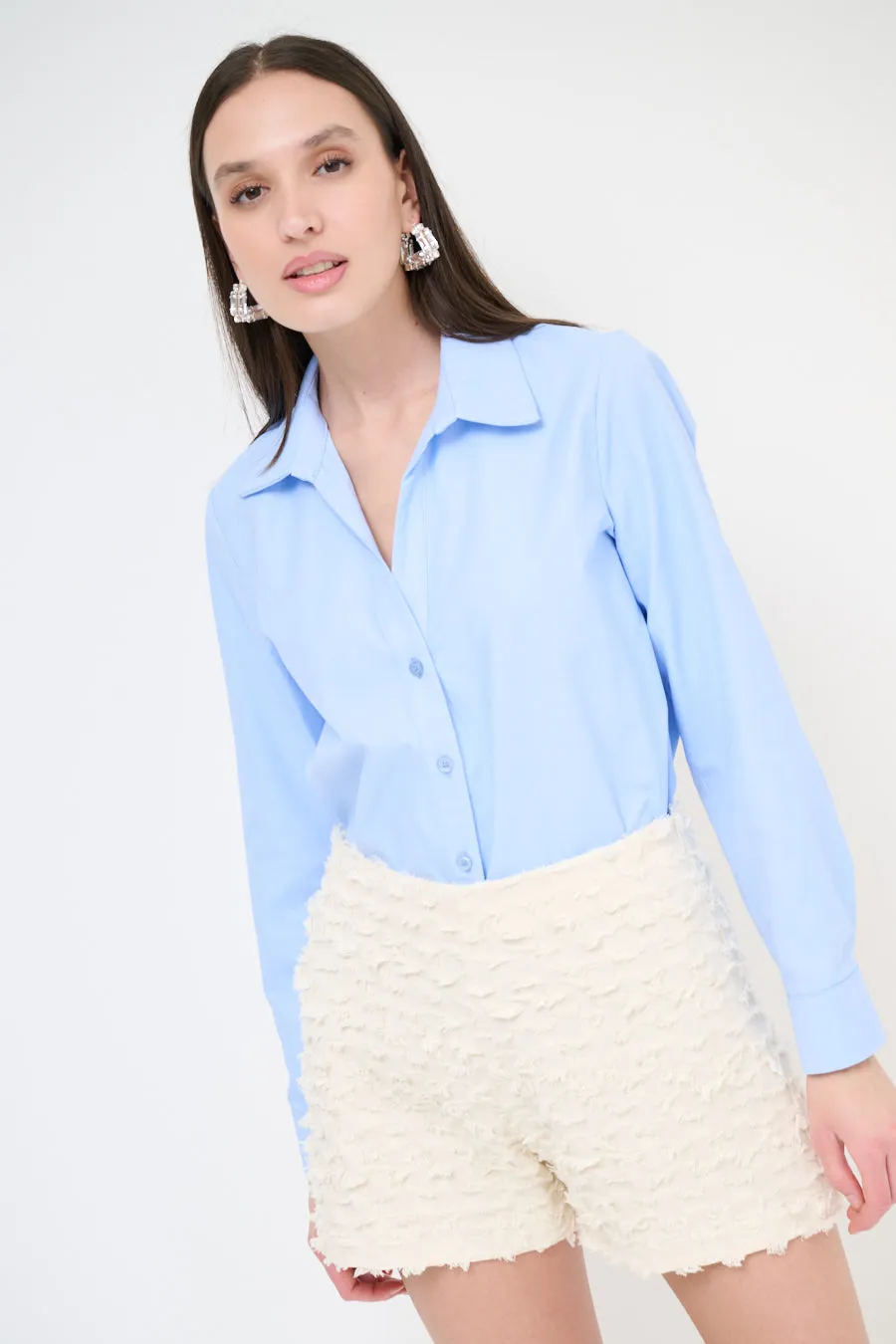 Essential fitted refined mood button-up shirt wholesale