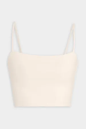 Essential String Crop Top in Blanched Almond
