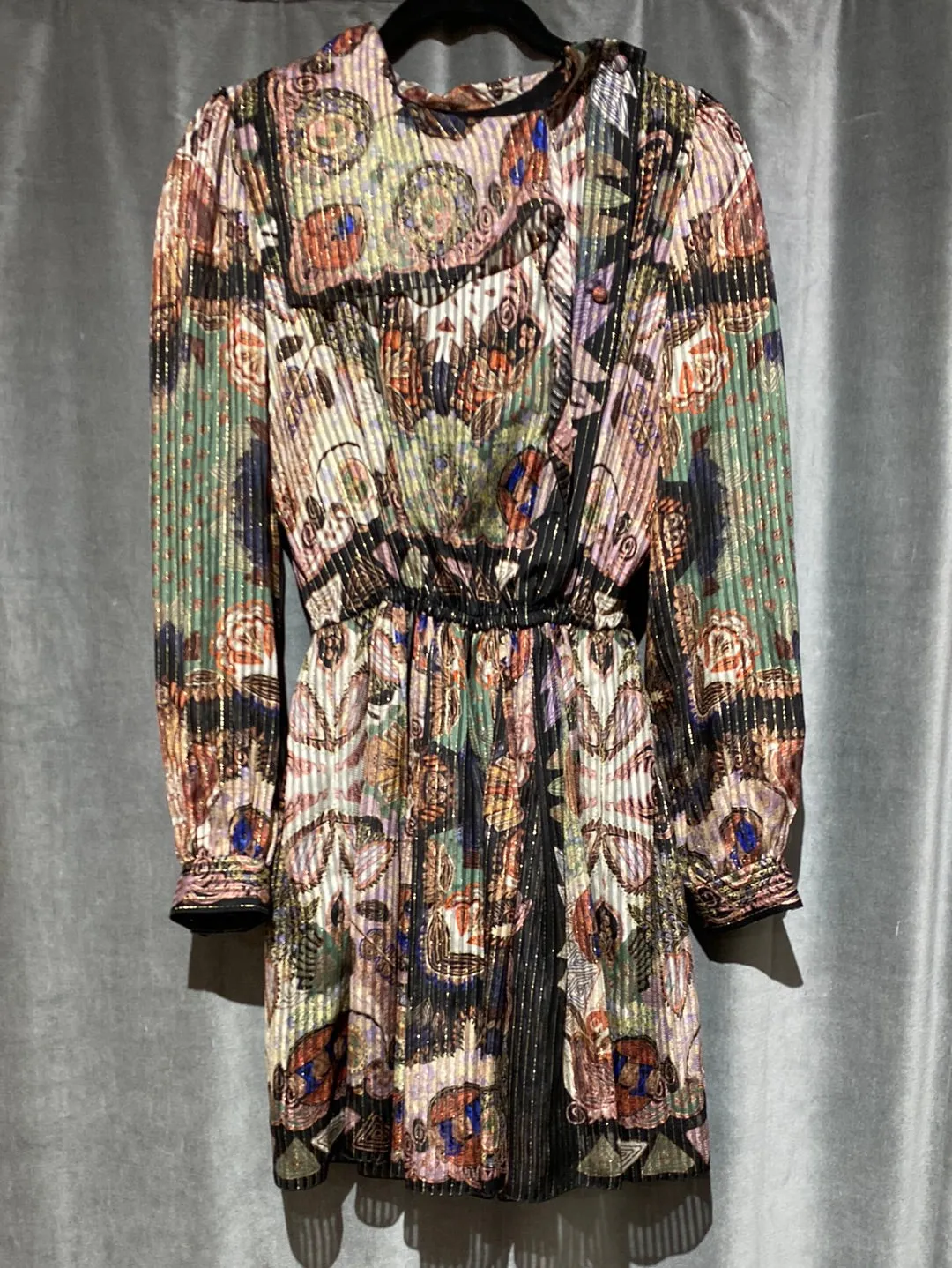 ETRO Long Sleeve Short Elastic Waist Dress