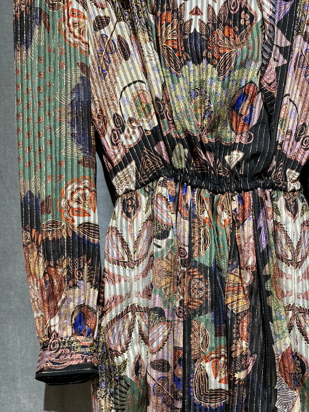 ETRO Long Sleeve Short Elastic Waist Dress