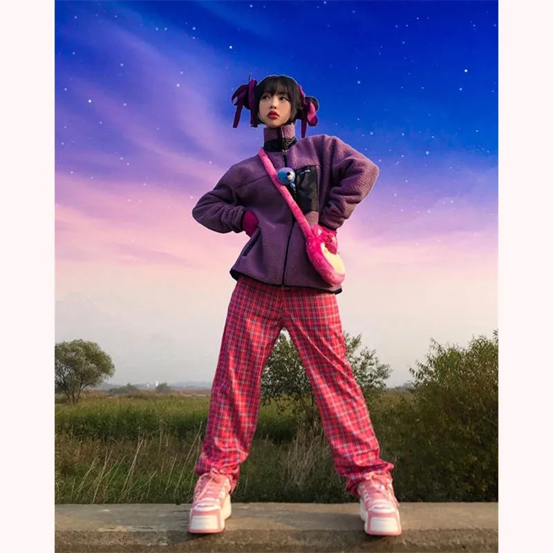 [@e.unjee] "HARAJUKU PLAID CHAIN" STRAIGHT PANTS K060706