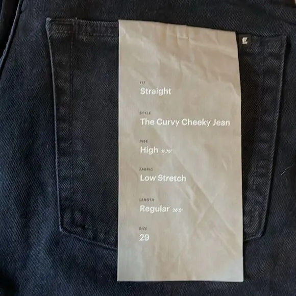 Everlane NWT Curvy Cheeky Jeans Size 29 Regular in Black
