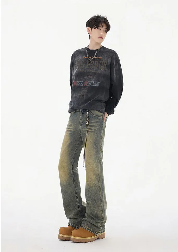 Faded Straight Leg Jeans Perfect for Casual Men's Outfits