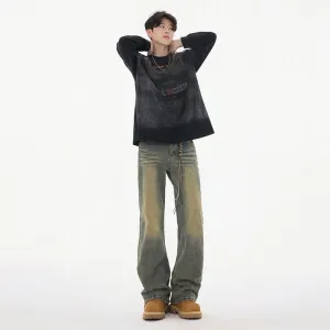 Faded Straight Leg Jeans Perfect for Casual Men's Outfits