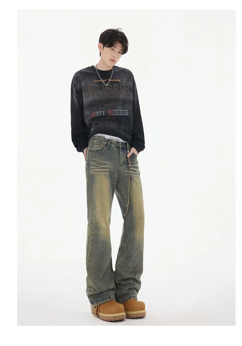 Faded Straight Leg Jeans Perfect for Casual Men's Outfits