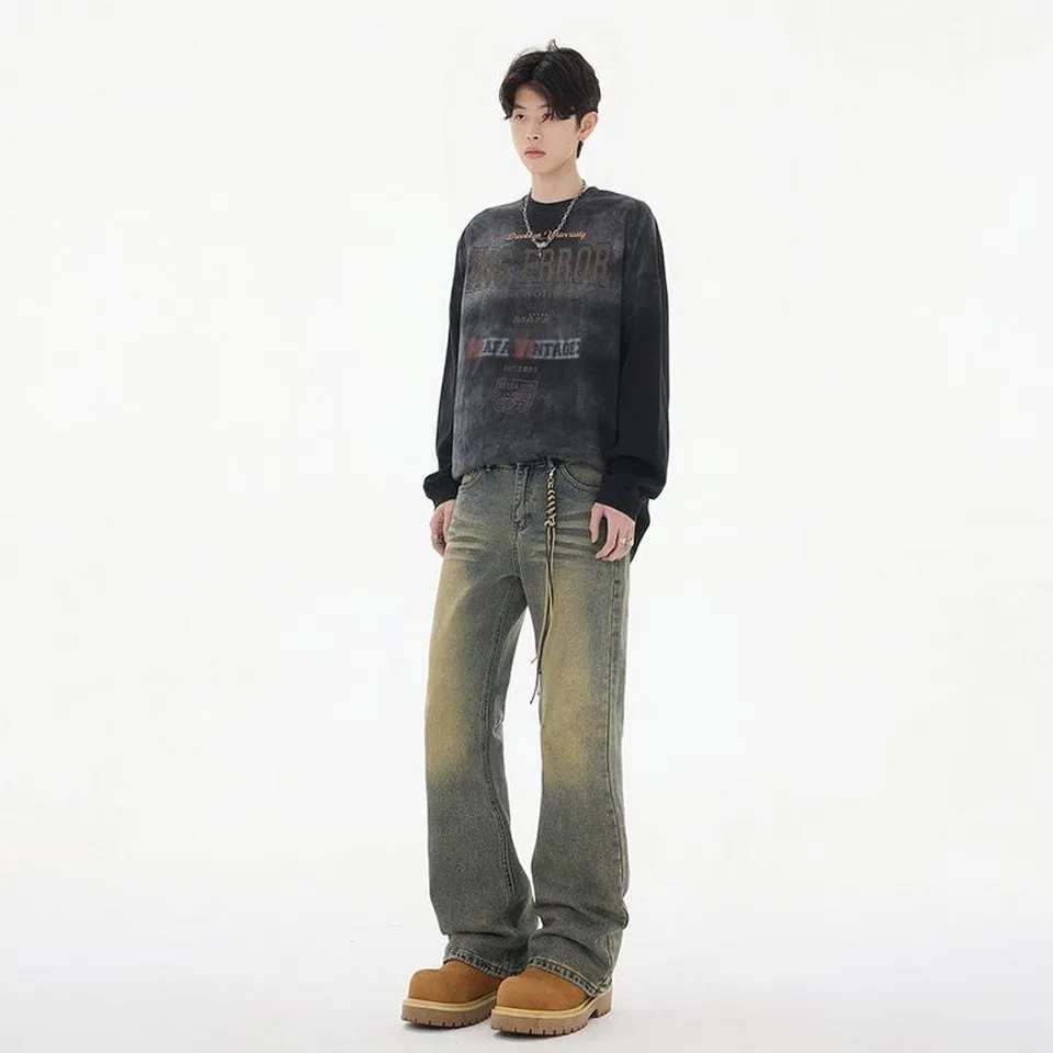 Faded Straight Leg Jeans Perfect for Casual Men's Outfits