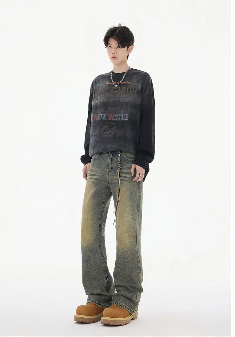 Faded Straight Leg Jeans Perfect for Casual Men's Outfits