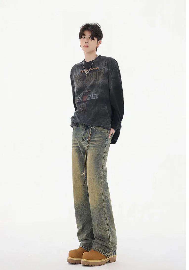 Faded Straight Leg Jeans Perfect for Casual Men's Outfits