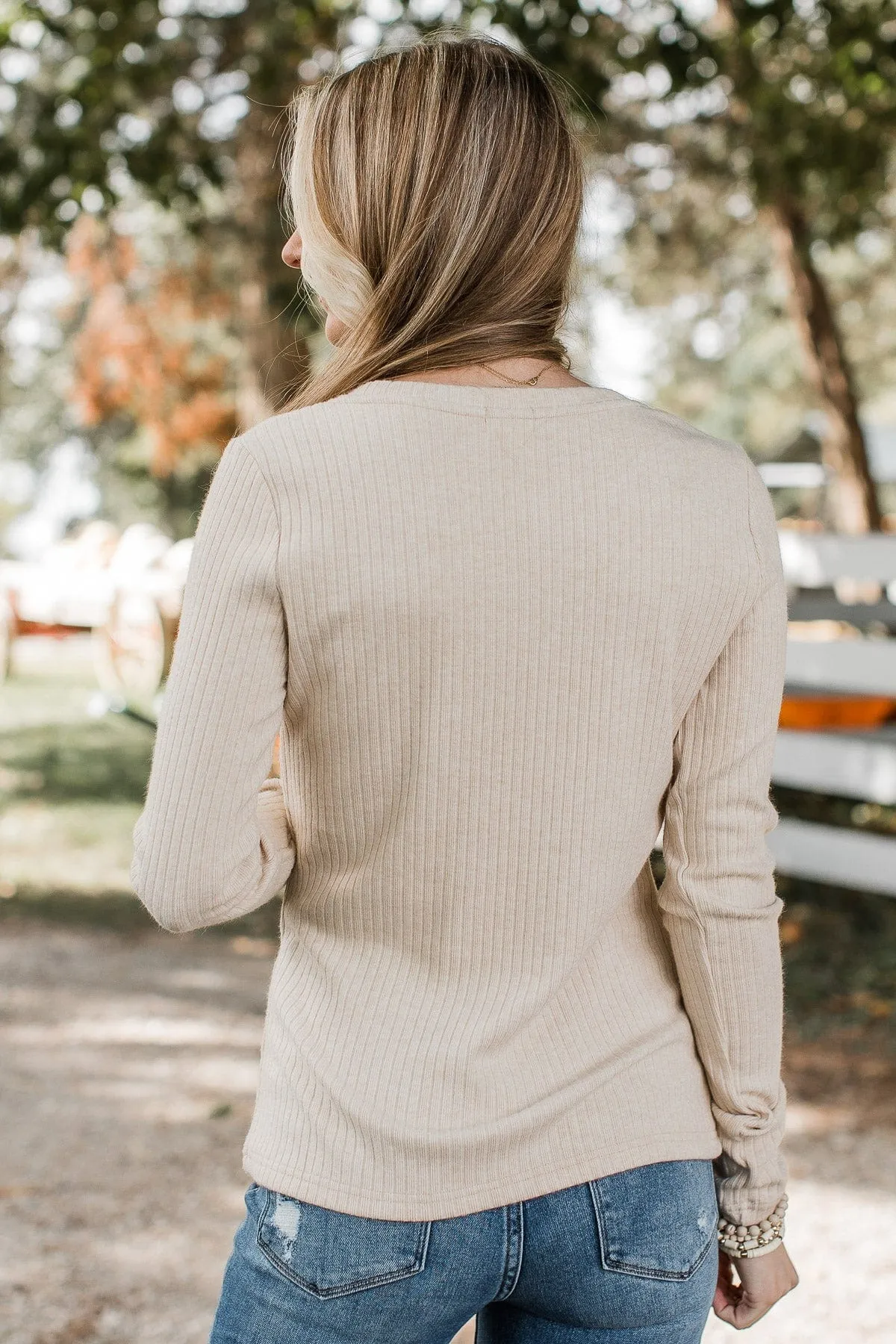 Finding Myself Ribbed Knit Top- Cream
