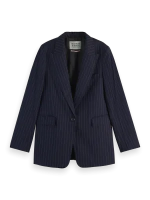 Fitted Blazer - Night Blue Pinstripe