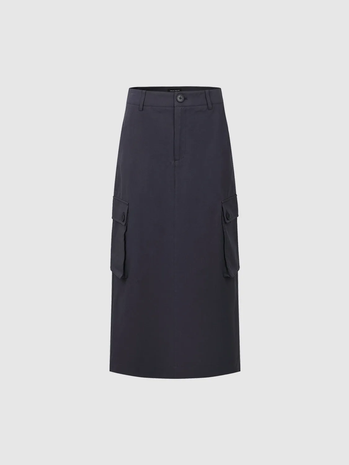 Flap Pocket Midi Straight Skirts