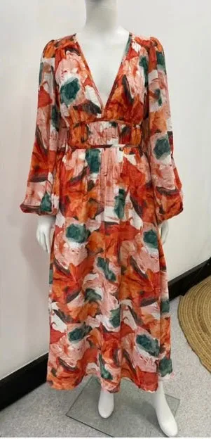 Floral Fantasy Party Dress - Red