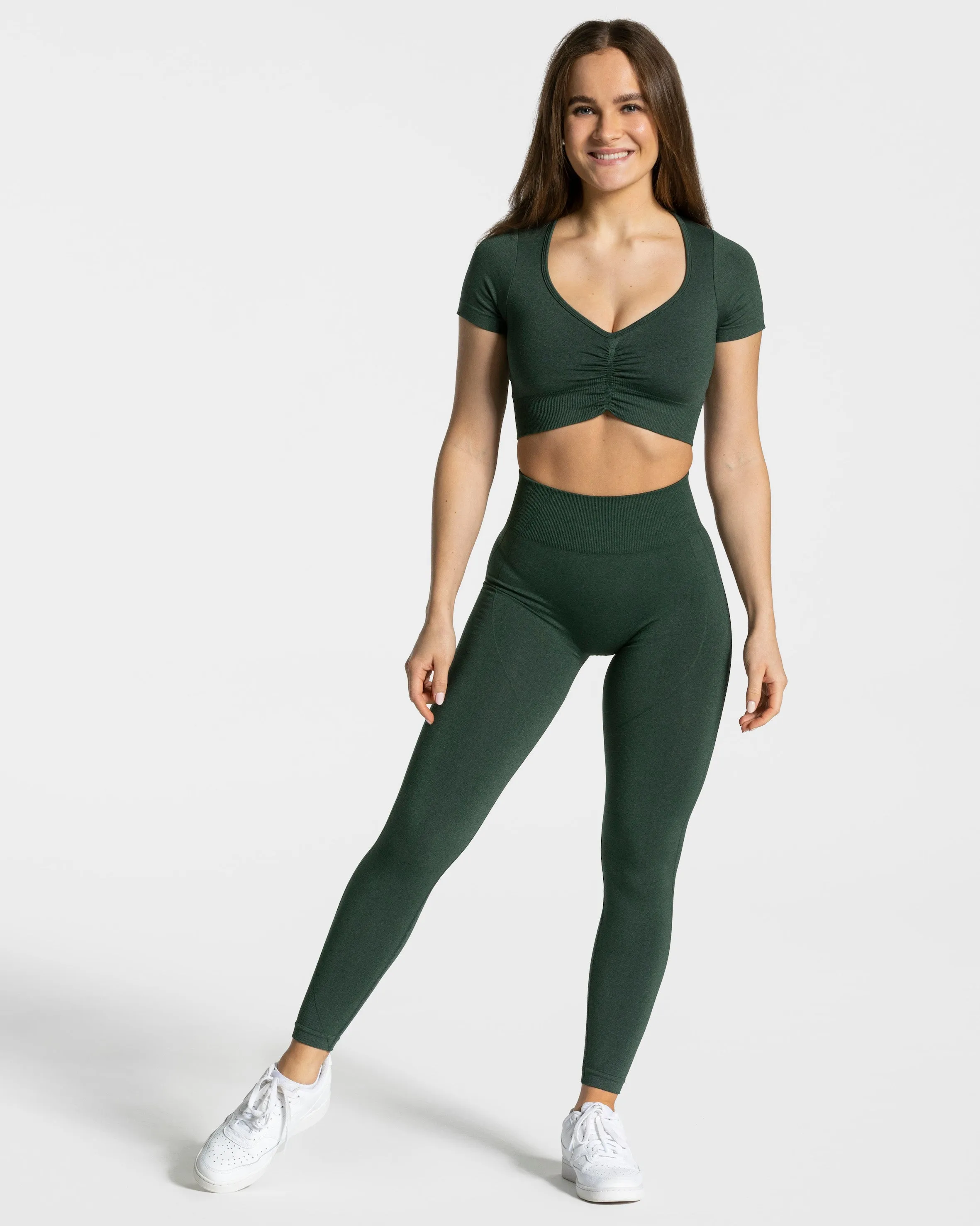 Focus Crop Top "Dunkelgrün"