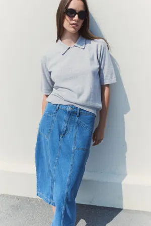 Frilla 4 Skirt - Medi Blue Denim