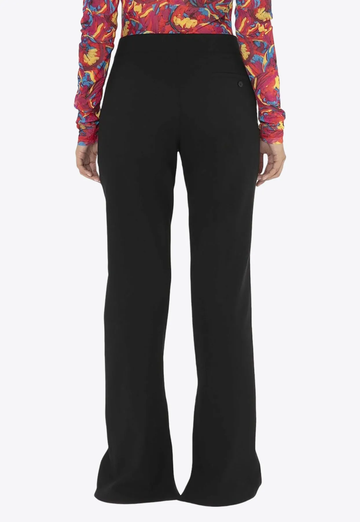 Front-Slit Straight-Leg Pants