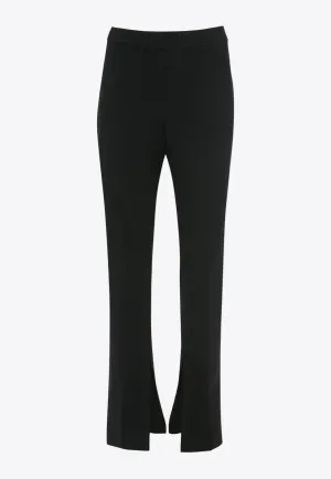 Front-Slit Straight-Leg Pants