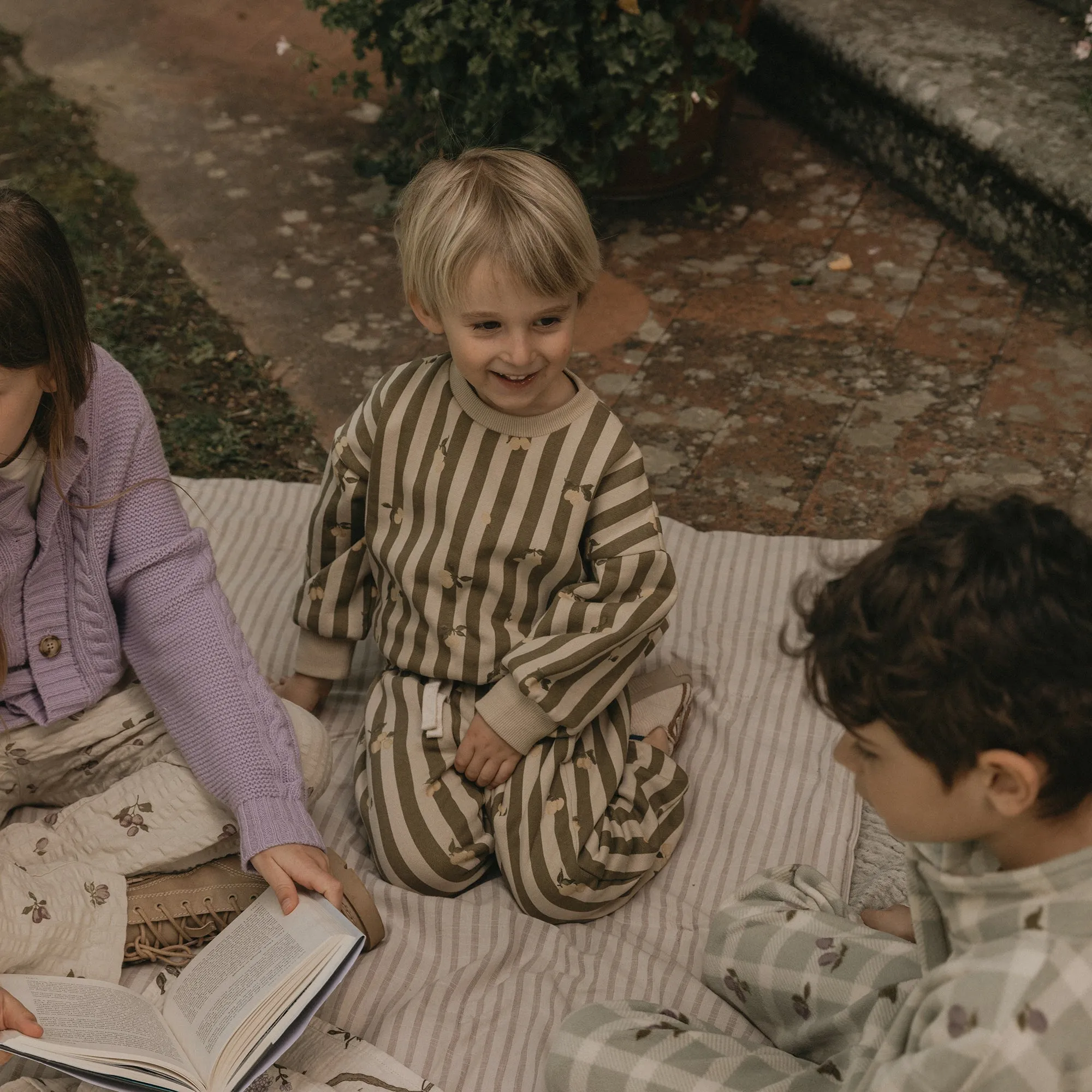 Garbo & Friends Stripe Prune Sweatshirt