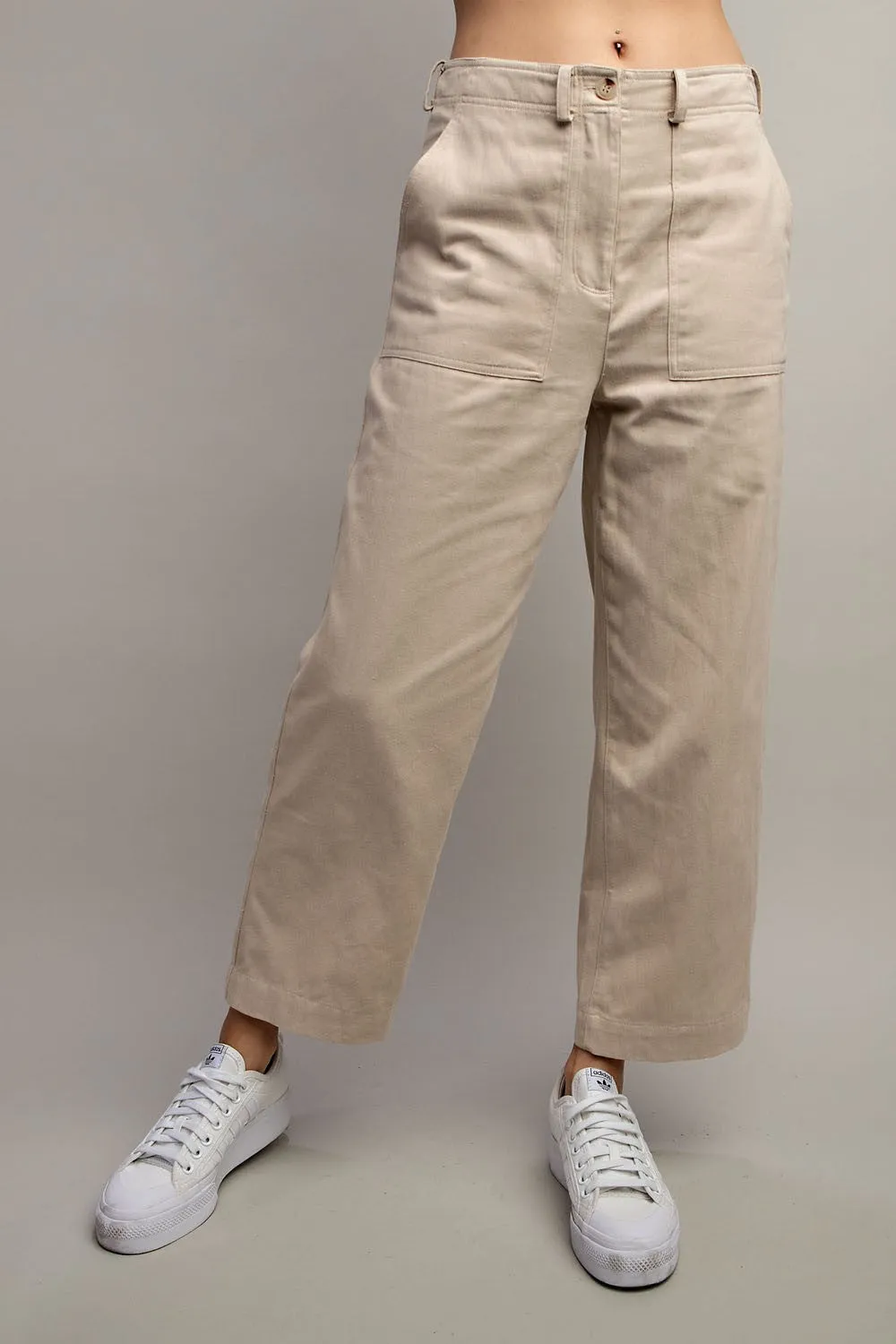 Gemma Straight Leg Pants in Oatmeal - Final Sale
