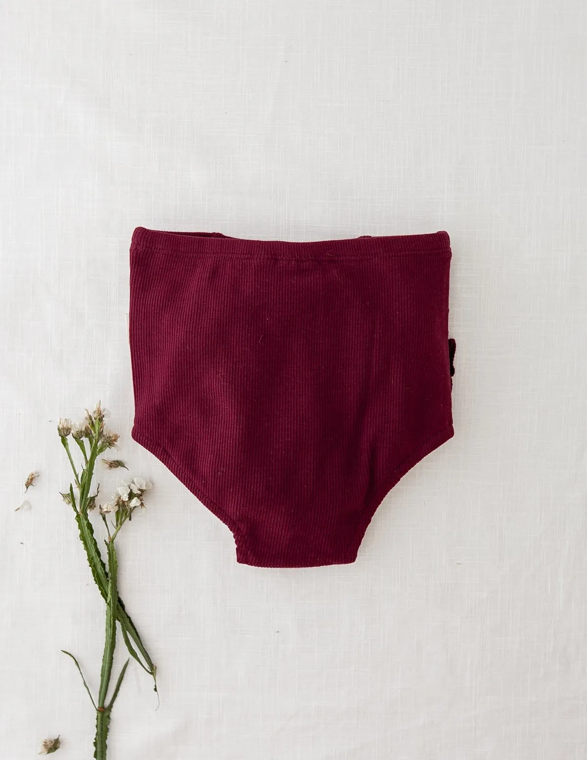 Georgia Ribbed Ruffle Bloomers - Plum