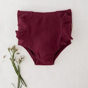 Georgia Ribbed Ruffle Bloomers - Plum