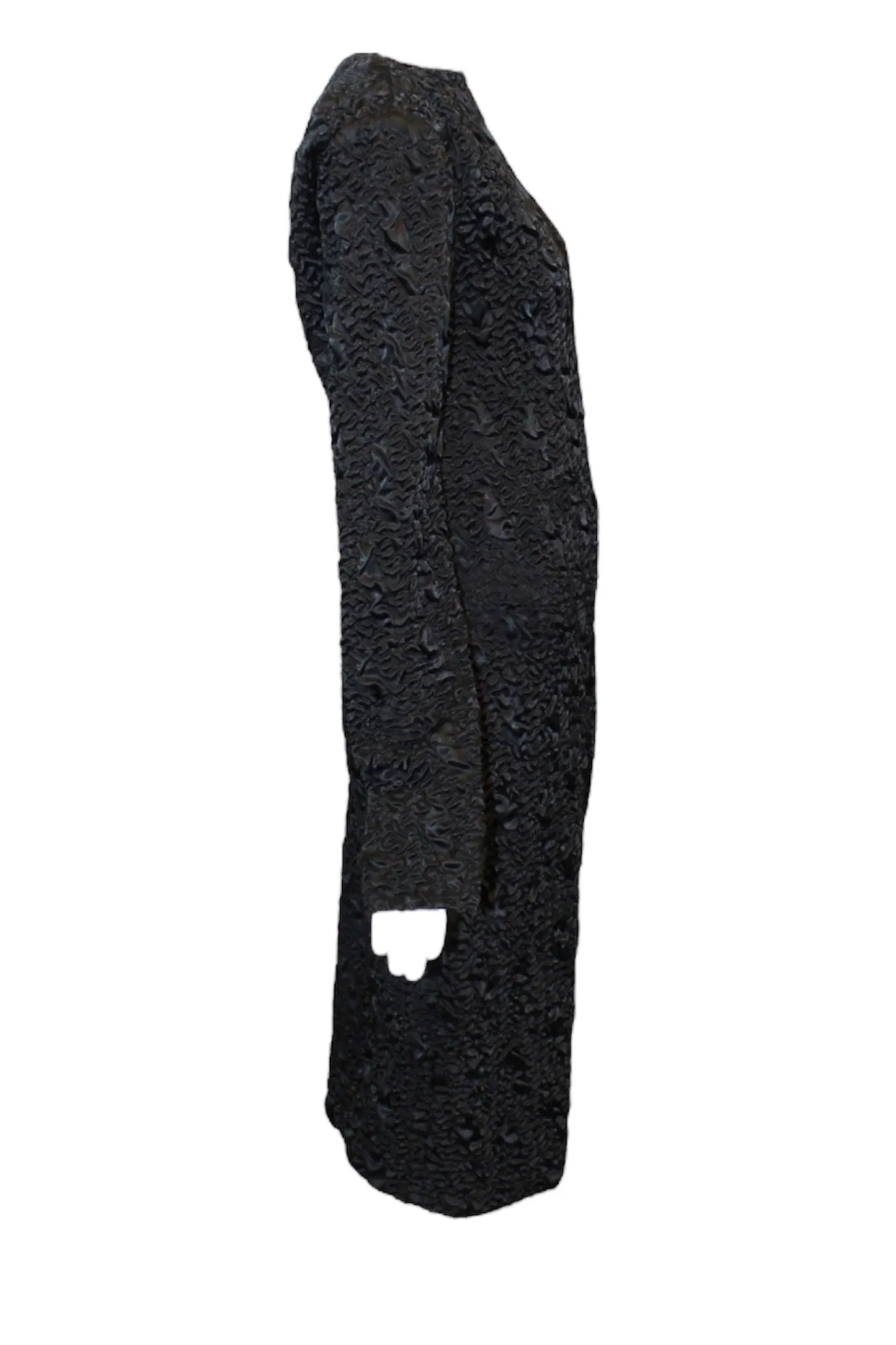 Gianni Versace 80s Black Satin Matelassé Textured Cocktail Sheath Dress