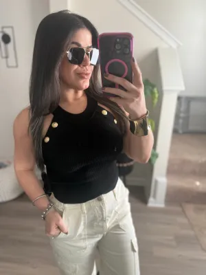 Gold Button Top