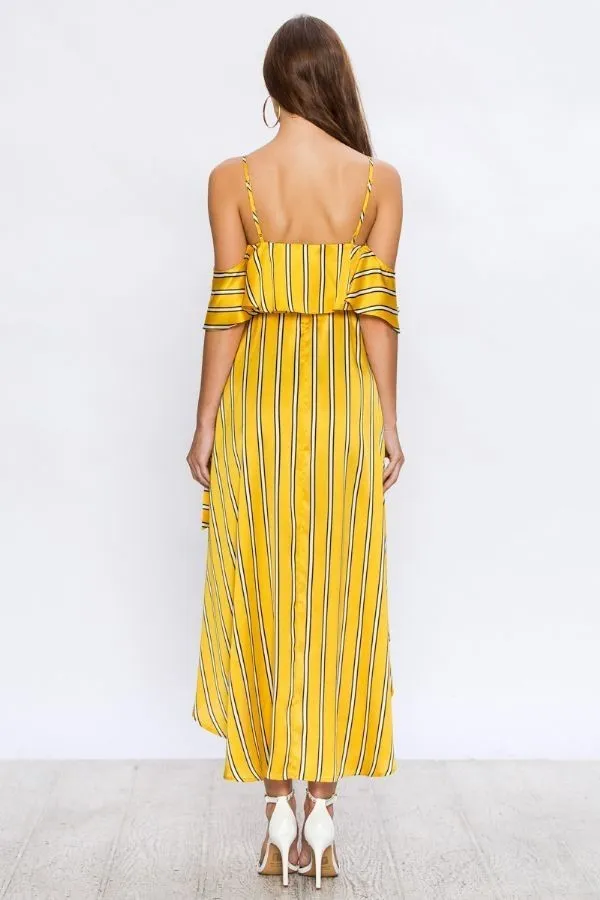 Golden Girl Ruffle Dress