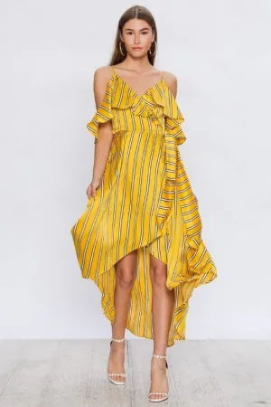 Golden Girl Ruffle Dress