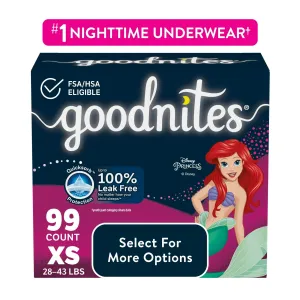 Goodnites Bedwetting Underwear for Girls, XS (28-43 lbs), 99 Ct (Select for More) - new
