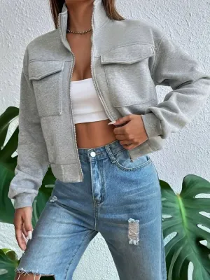 Grey fitted jacket for ladies