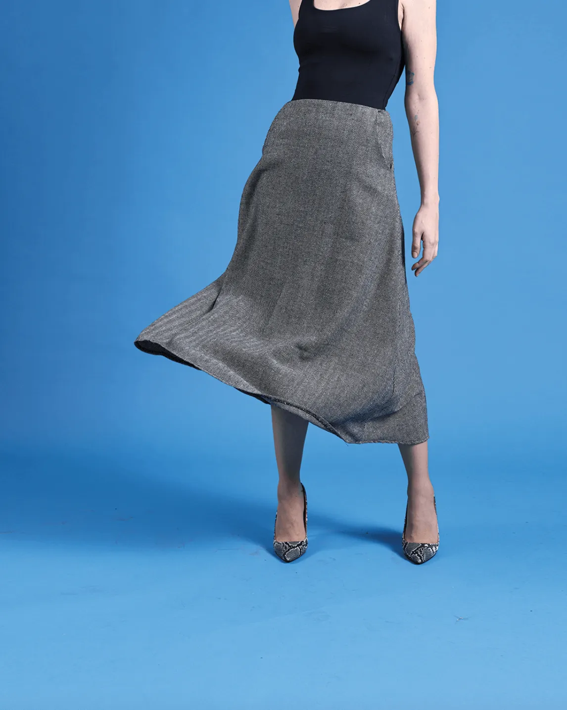Grey Midi Skirt