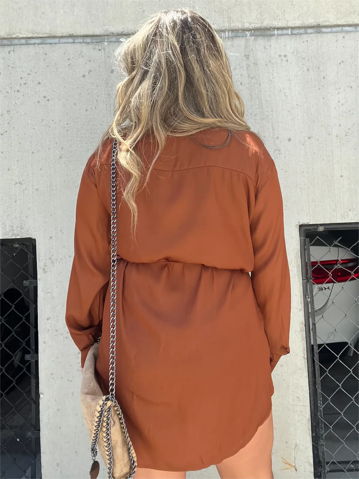 HAISLEY | LONG SLEEVE SATIN DRESS