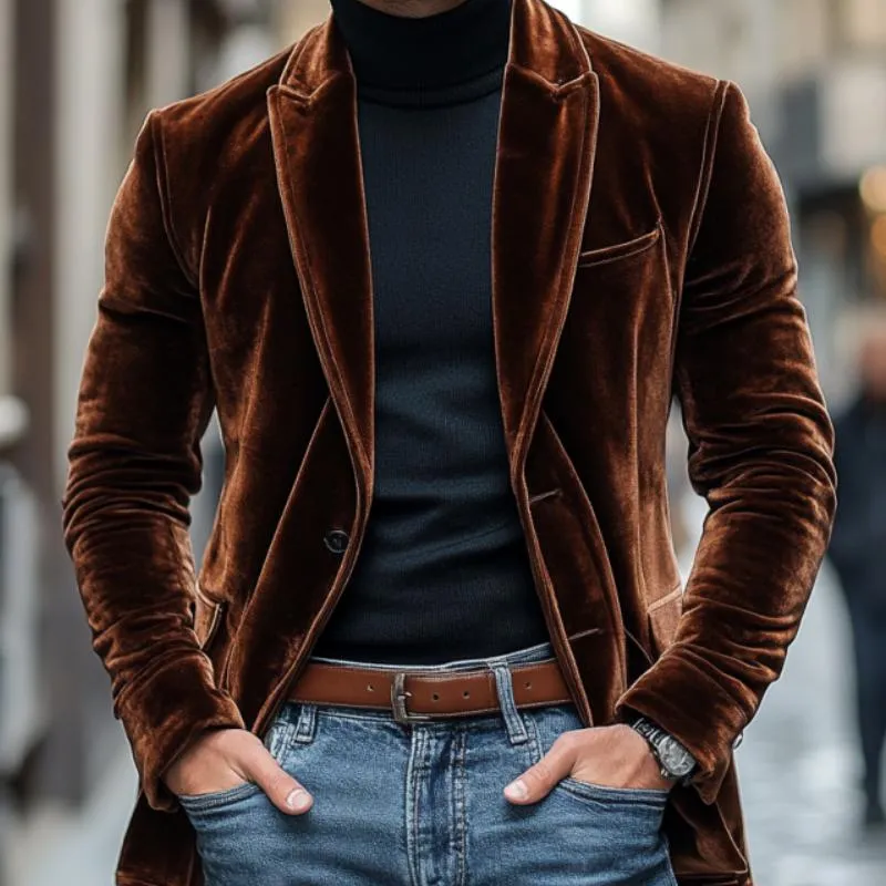 Henry - Velvet blazer with peaked lapel