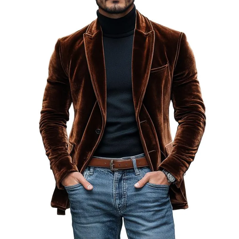 Henry - Velvet blazer with peaked lapel