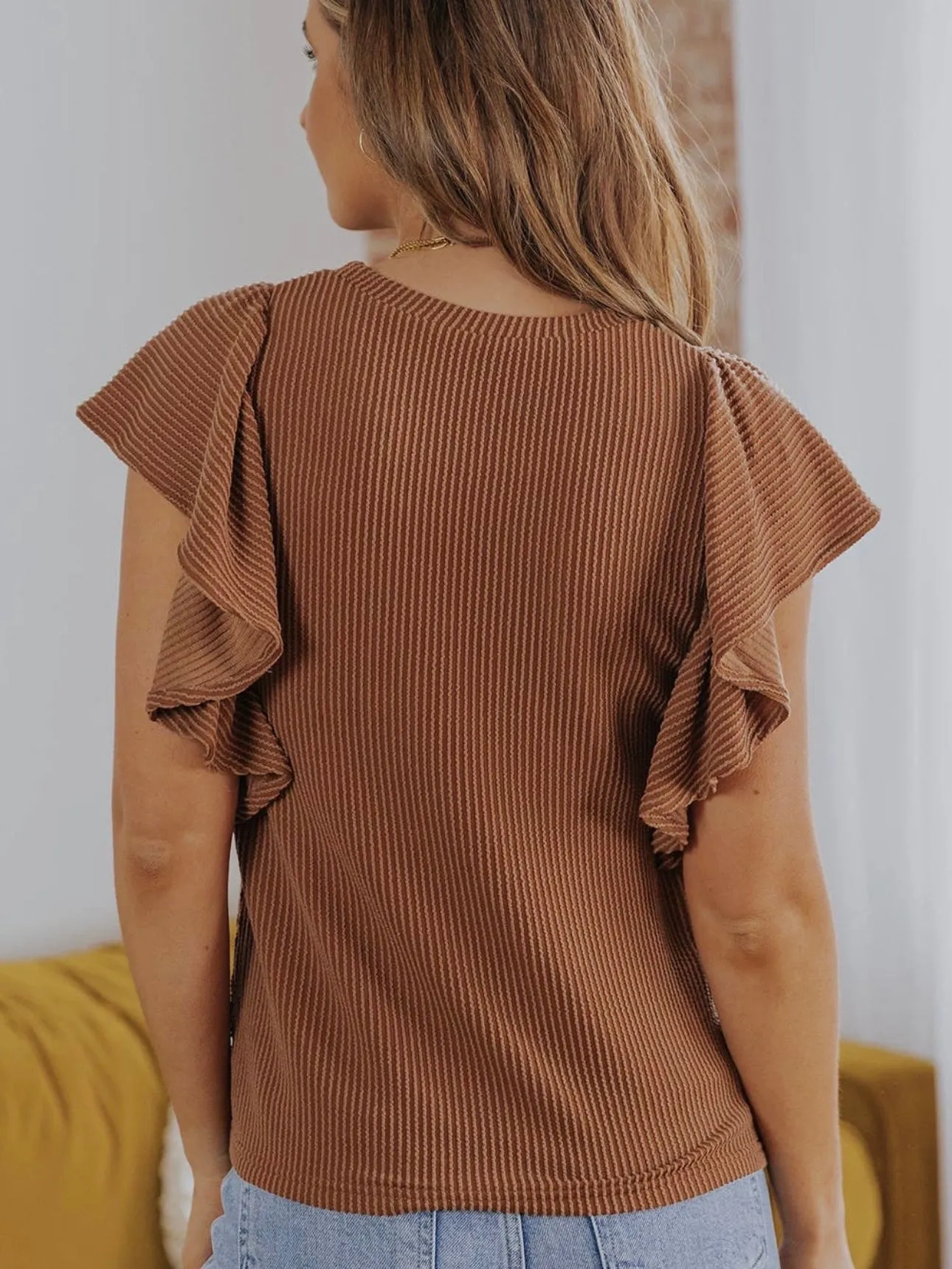 Here to Stay Top: Brown