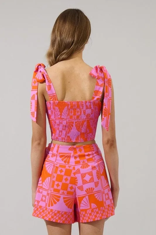 Hot pink and orange skort and crop top