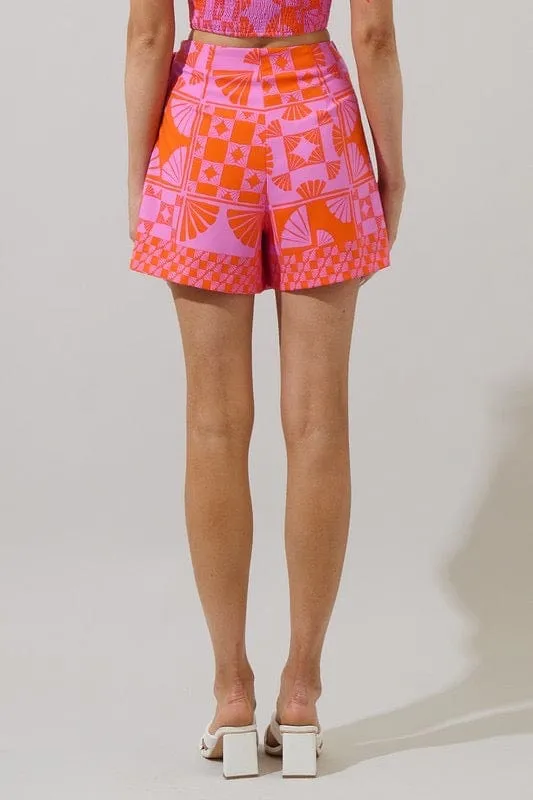 Hot pink and orange skort and crop top