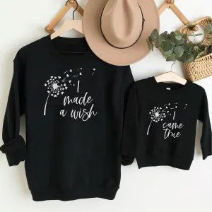 I Made a Wish Matching Black Sweatshirts