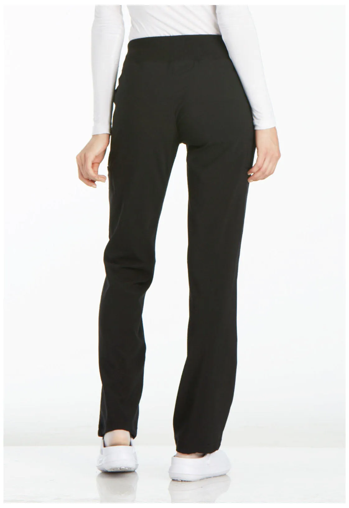 iFlex CK002 Mid Rise Straight Leg Pull-on Pants Black