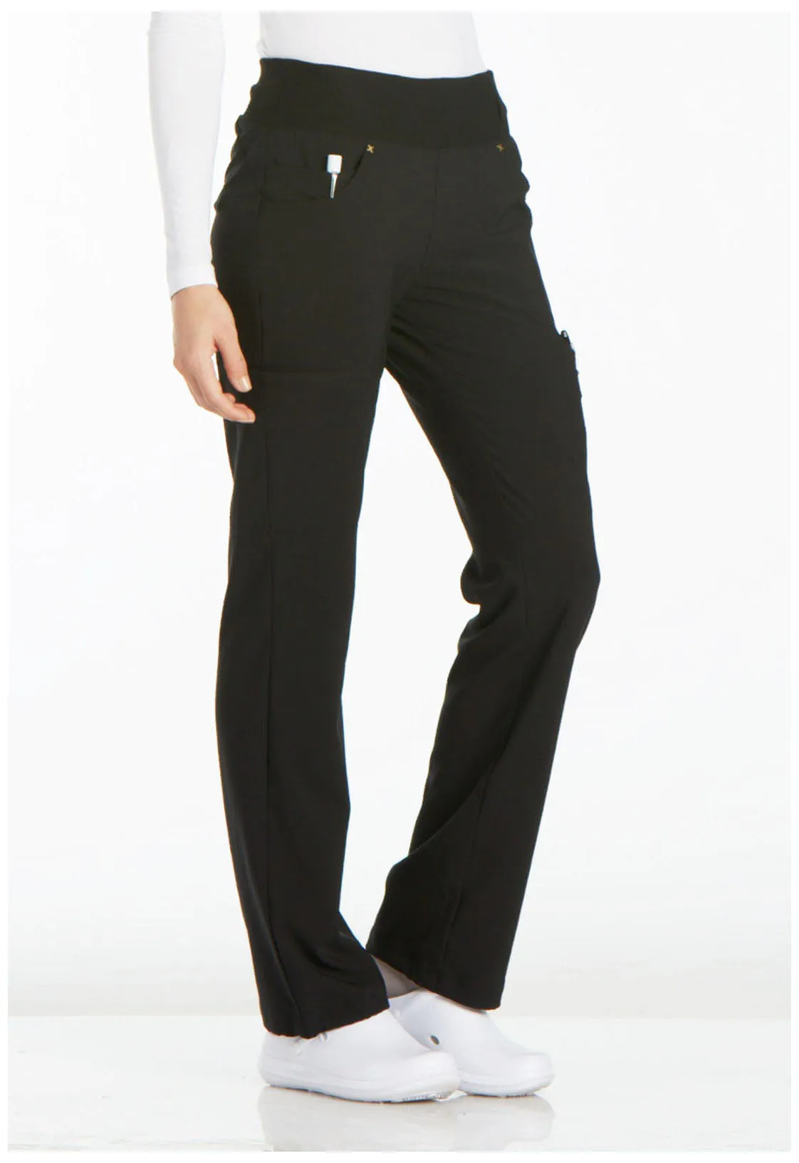 iFlex CK002 Mid Rise Straight Leg Pull-on Pants Black