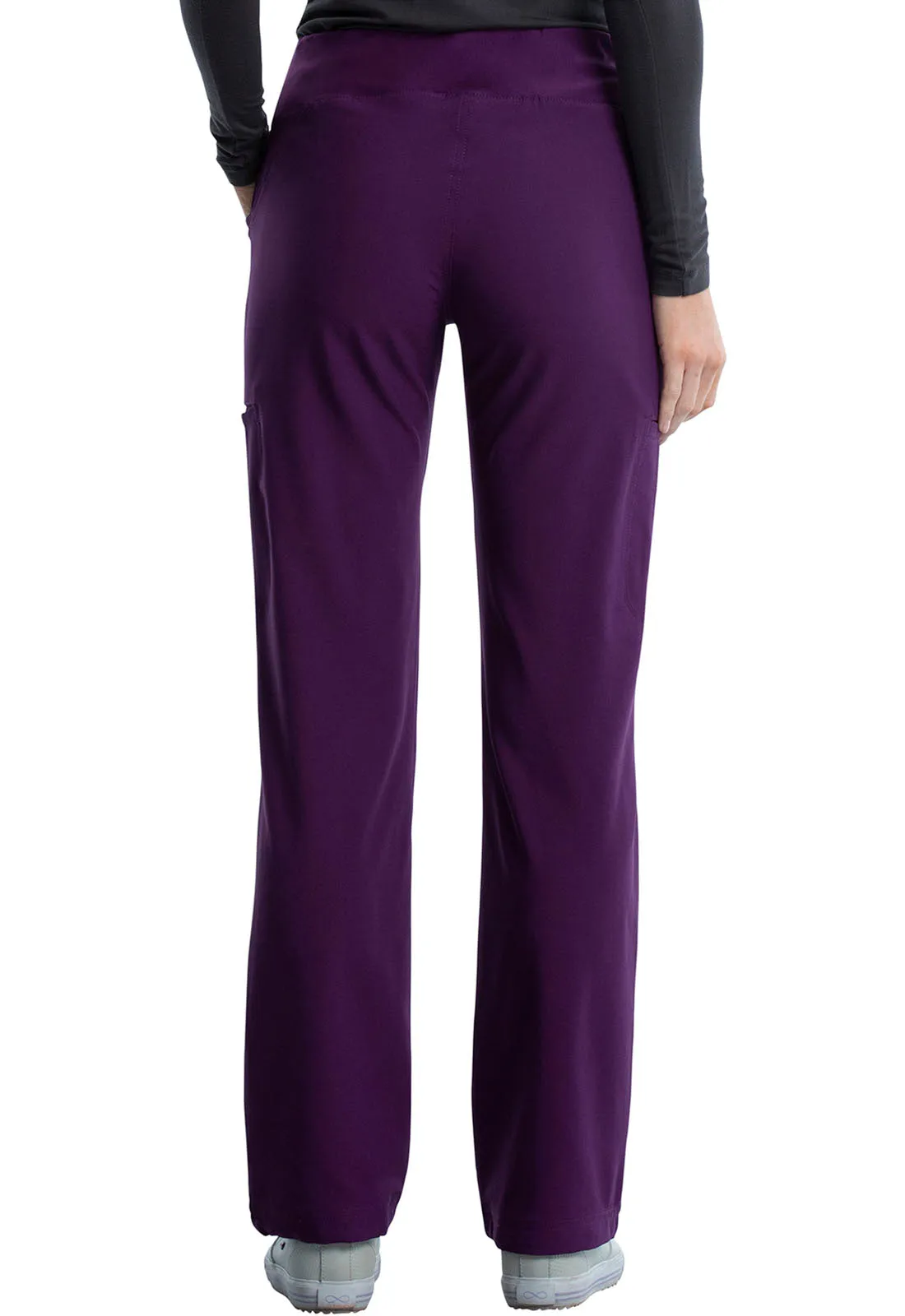 iFlex CK002 Mid Rise Straight Leg Pull-on Pants Eggplant