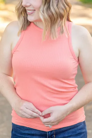 IN STOCK Tara Ribbed Tank - Coral