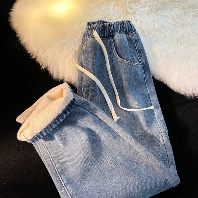 INSTOCK-Plush and thickened jeans for men