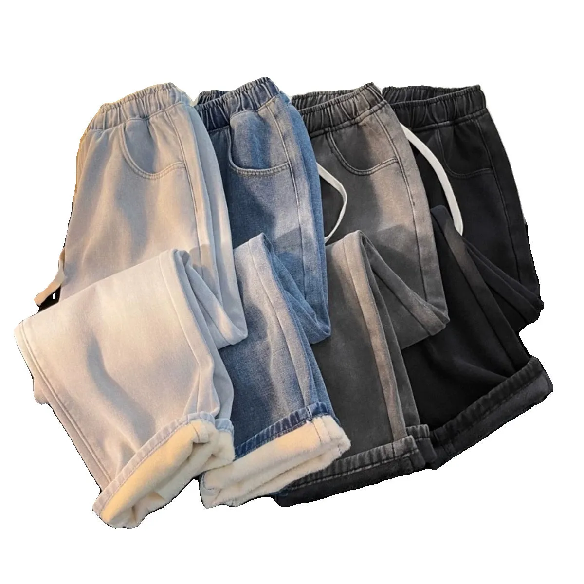 INSTOCK-Plush and thickened jeans for men