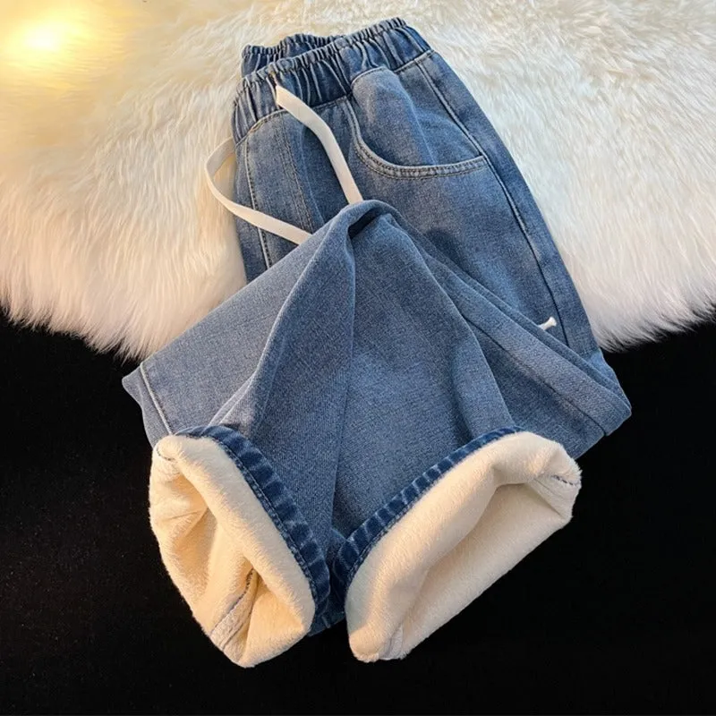 INSTOCK-Plush and thickened jeans for men