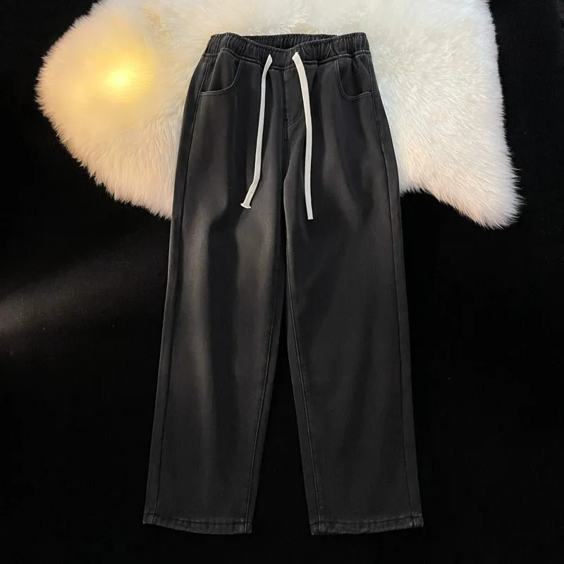 INSTOCK-Plush and thickened jeans for men